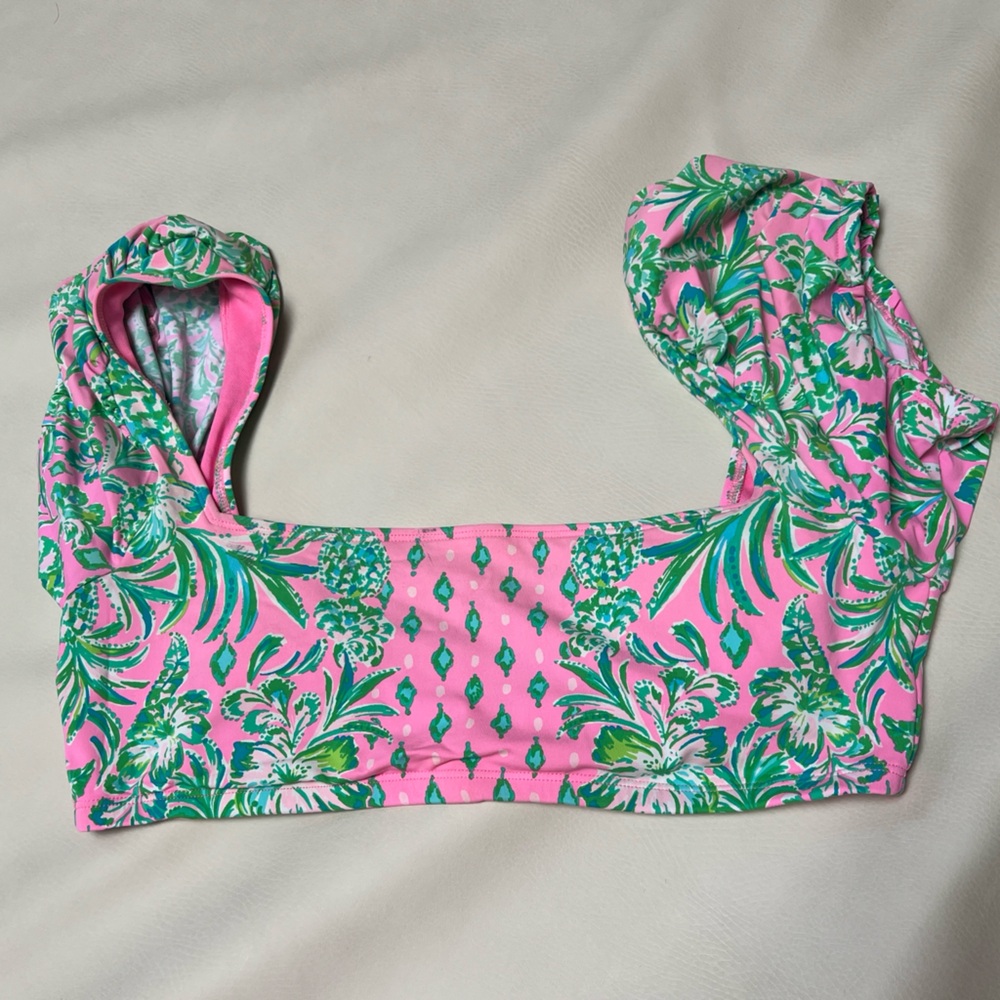 LILY PULITZER Tropical Pink & Green Bandeau Top